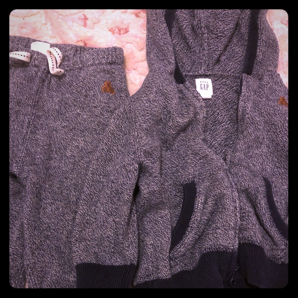 Gap blue comfy zipup hooded sweatshirt and pants